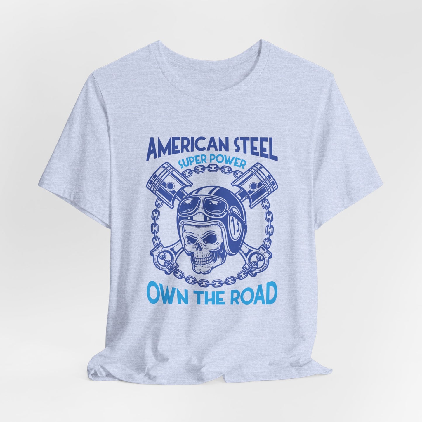 American Steel, Super Power On The Road - Unisex Jersey Short Sleeve Tee