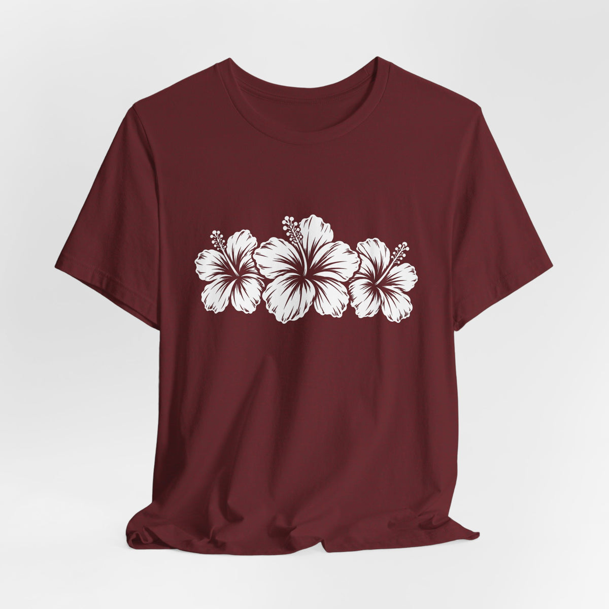 Hibiscus Floral T-Shirt,  Tropical Flower Graphic Tee - 14995