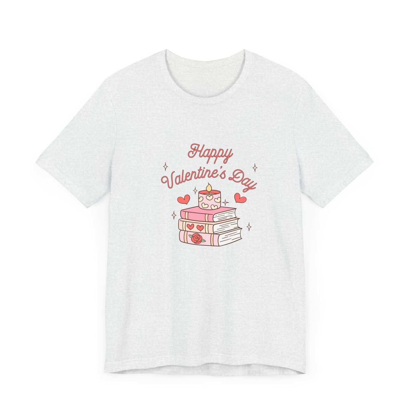 Books, Happy Valentine's Day - Unisex Jersey Short Sleeve Tee - 11572