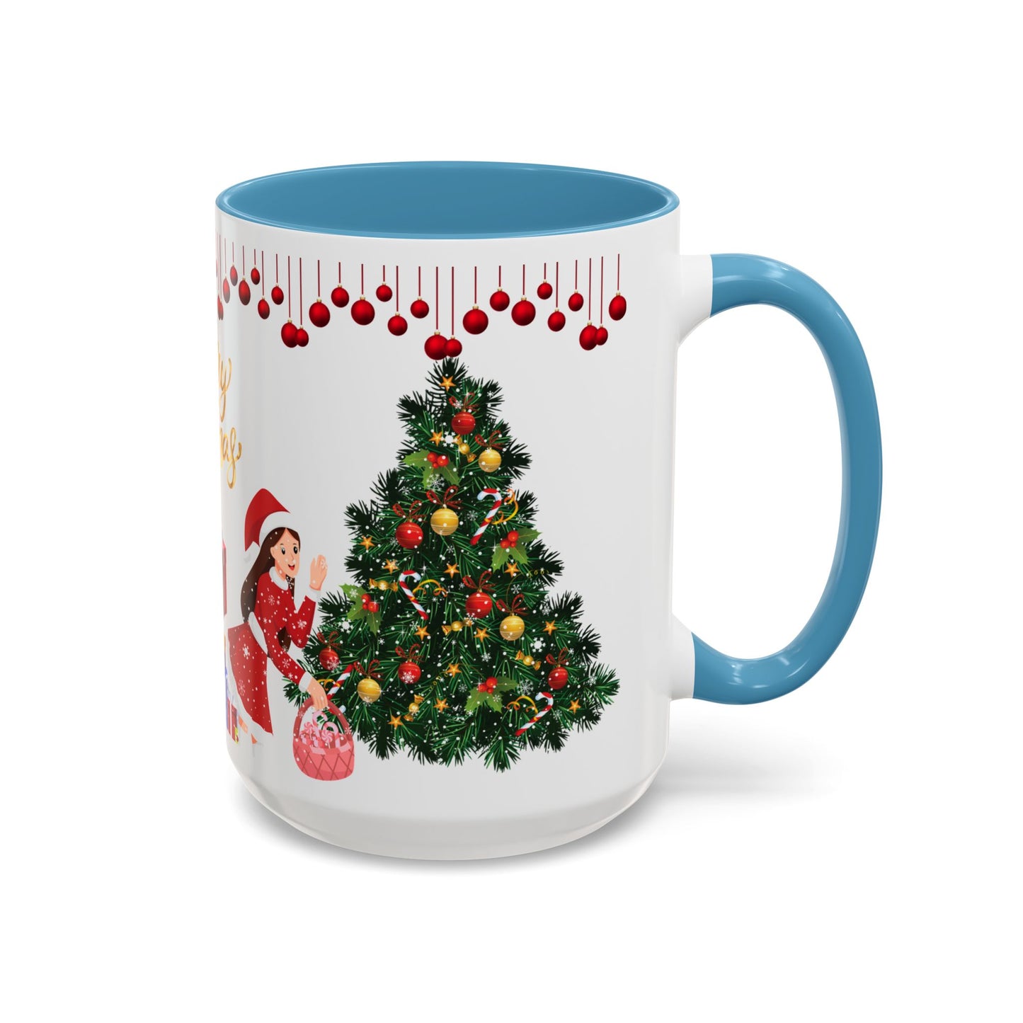 Merry Christmas - Accent Coffee Mug (11, 15oz)