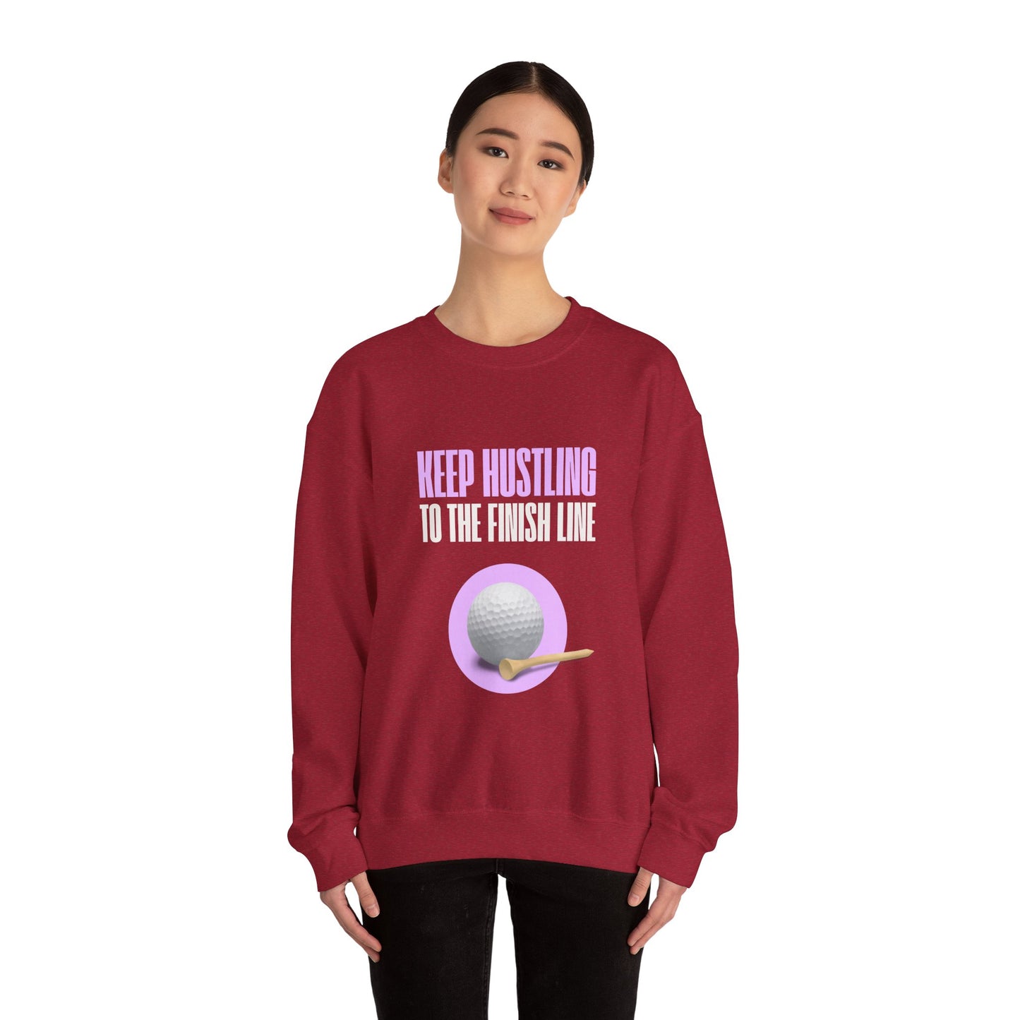 Golf, Keep Hustling to The Finish Line - Unisex Heavy Blend™ Crewneck Sweatshirt - 10580