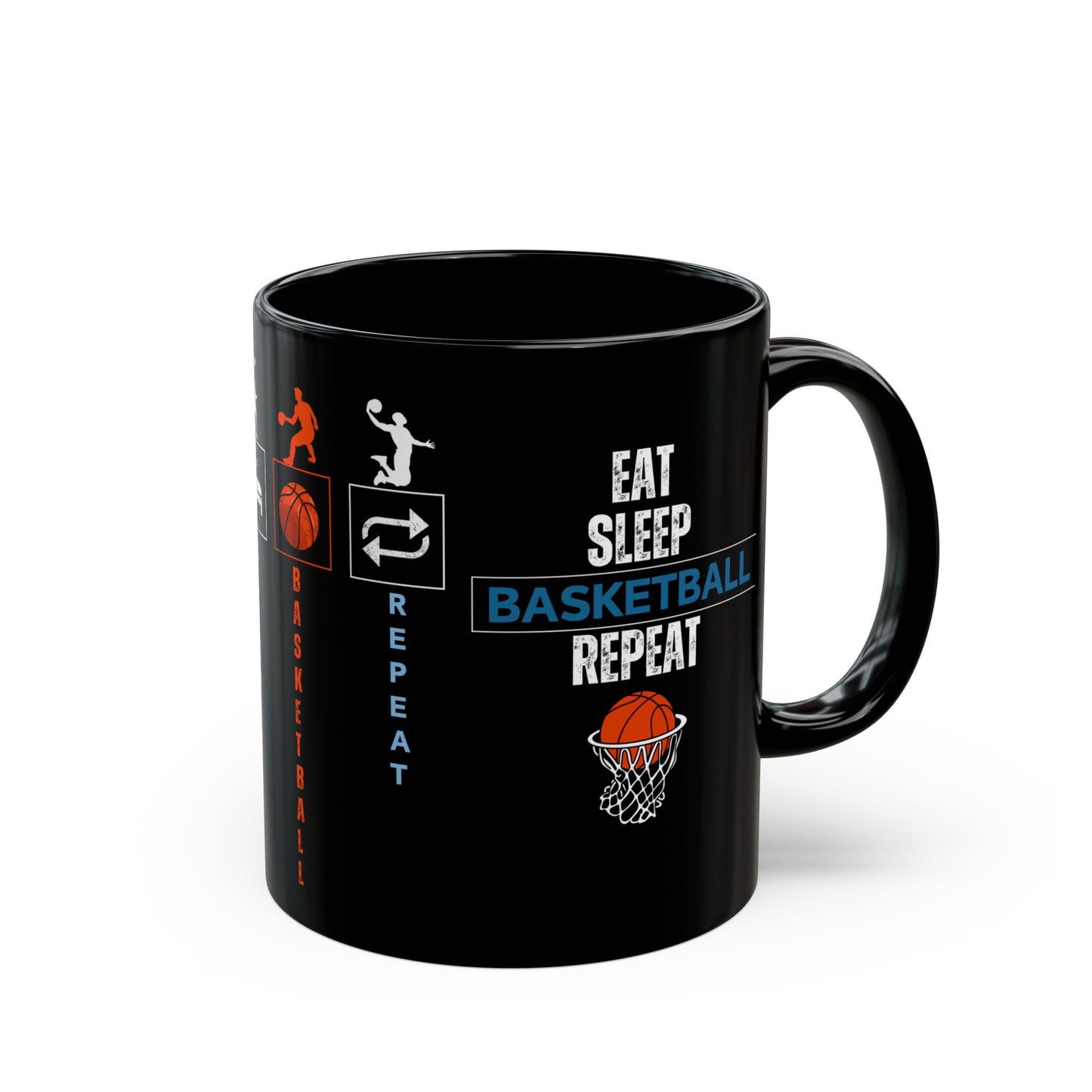 Eat Sleep Basketball Repeat - Black Mug (11oz, 15oz) - 10716