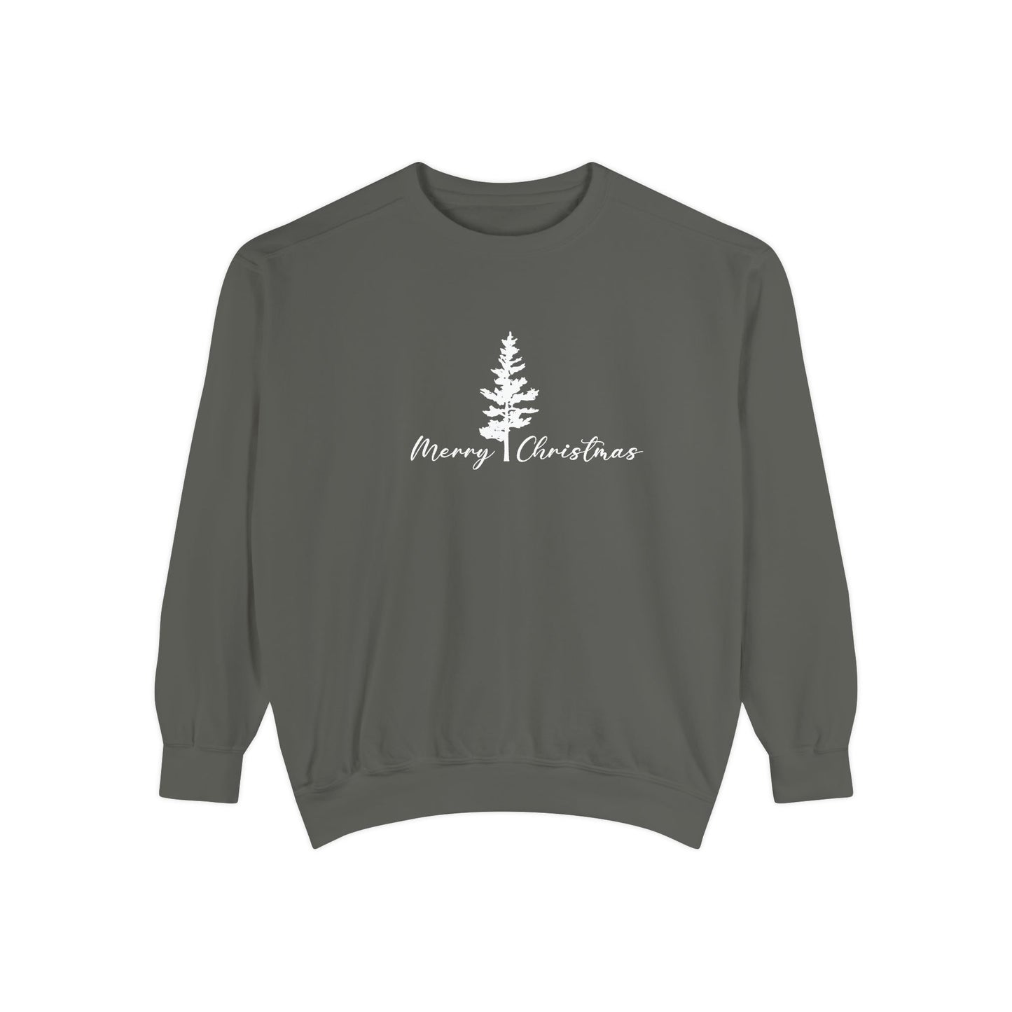 Tree, Merry Christmas - Unisex Garment-Dyed Sweatshirt - 10395