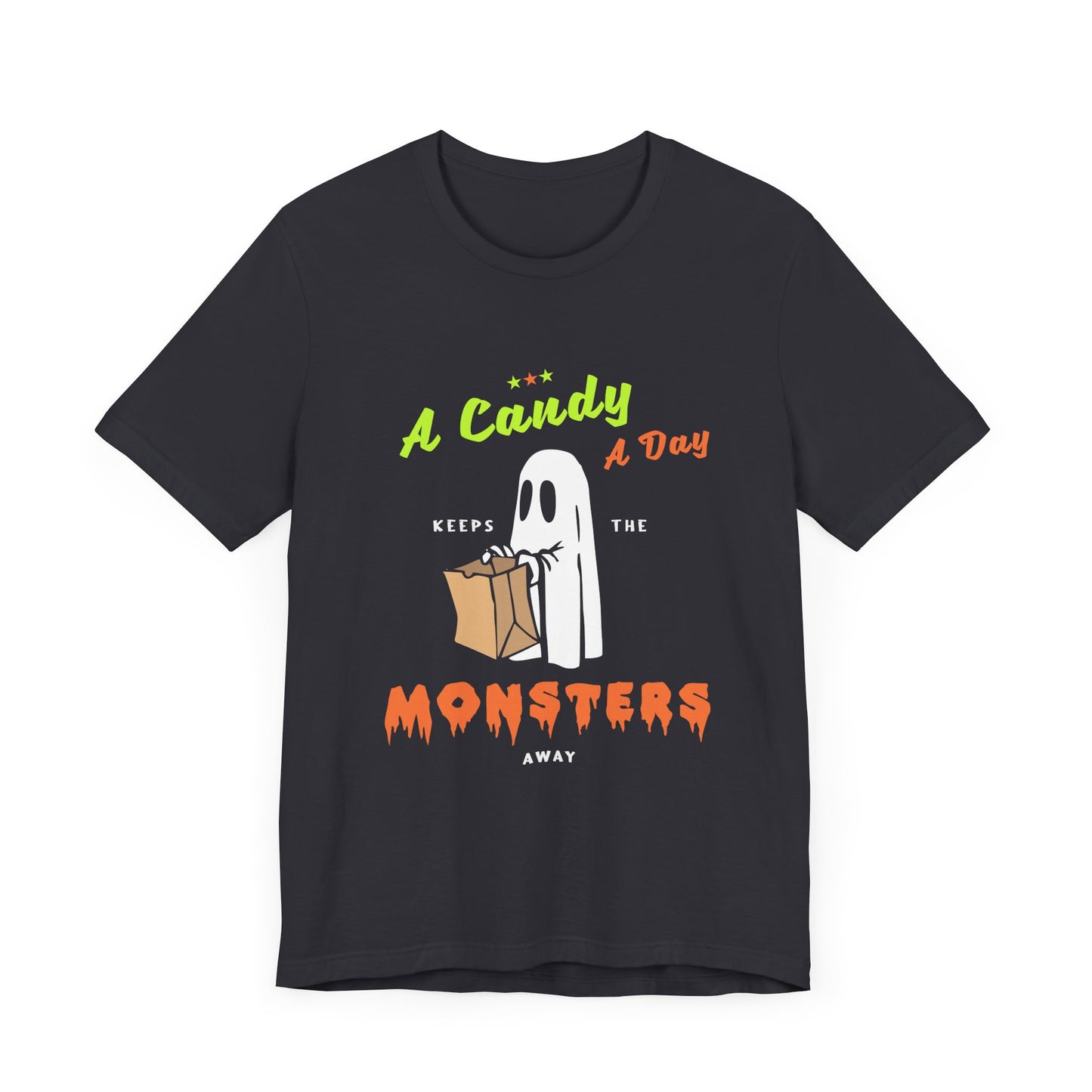 Halloween: A Candy Day Keeps The Monsters Away - Unisex Jersey Short Sleeve Tee - 12663