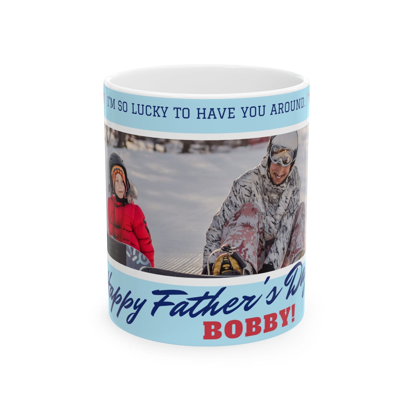 Personalized Father's Day Ceramic Coffee Mug, Custom Photo Mug for Dad, Family Gift, Birthday Present, Unique Mug for Men - 14056