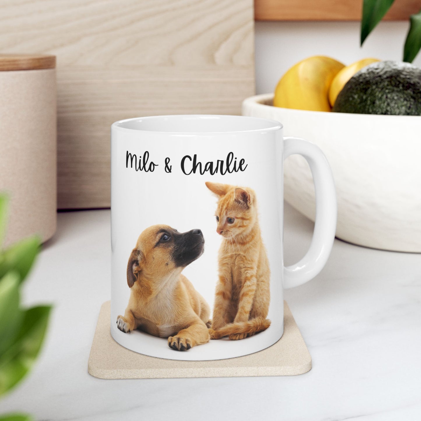 Personalized Pet Lover Ceramic Mug - Custom Dog & Cat Gifts, Animal Coffee Cup, Unique Present for Pet Owners - 14210