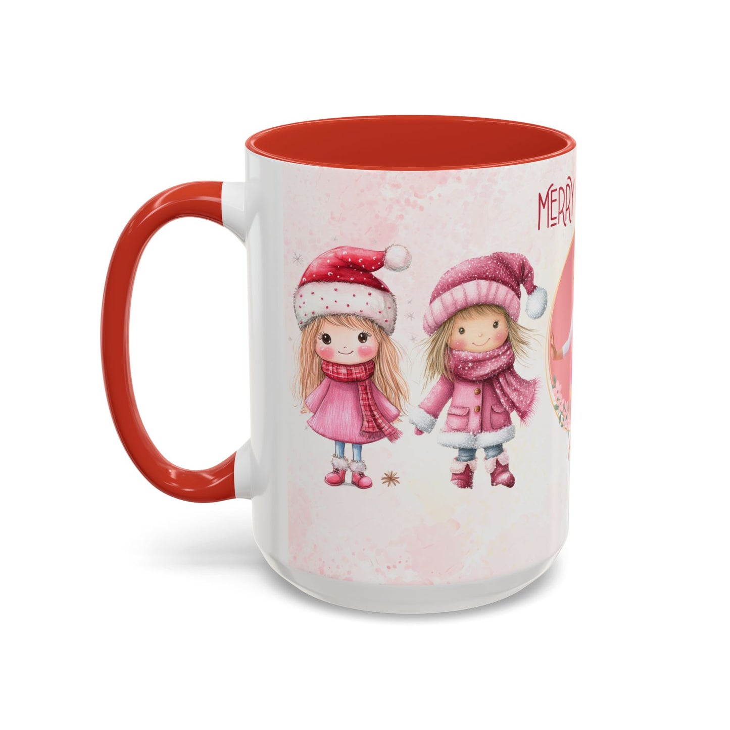 Amelia, Christmas Girl, Customizable - Accent Coffee Mug (11, 15oz) - 10144