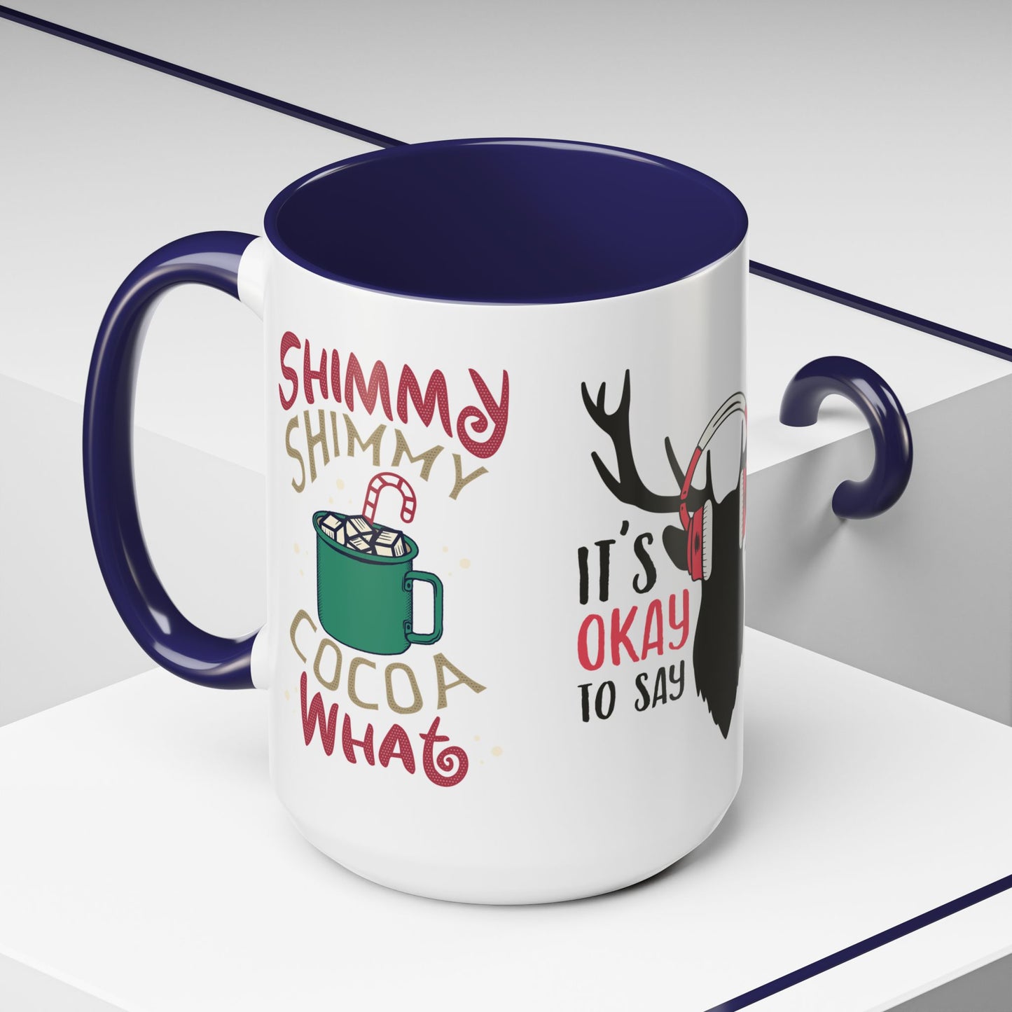 It's Ok To Say Ho Ho! - Accent Coffee Mug (11, 15oz)