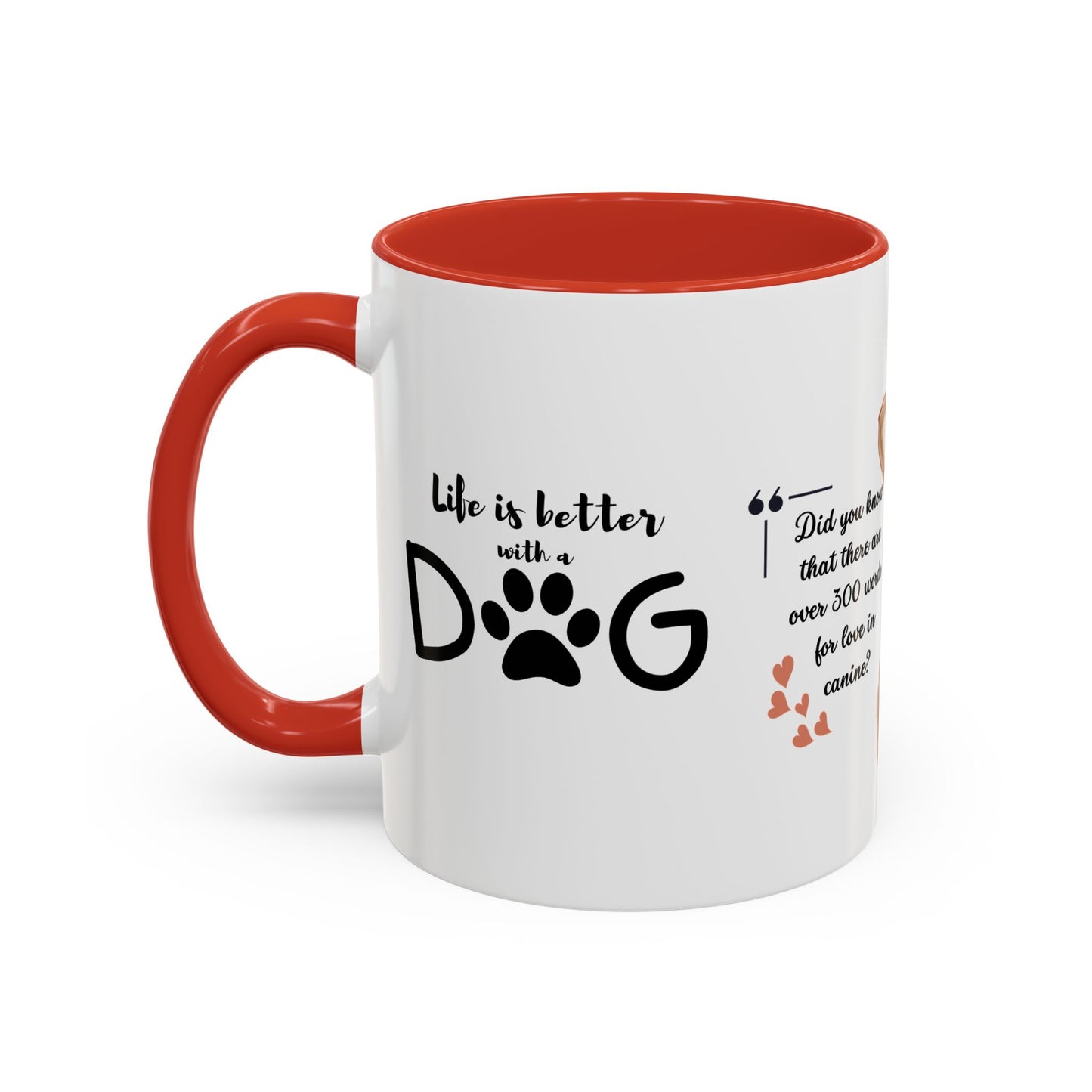 Did You Know There Are 300 Words For Love in Canine? -  Accent Coffee Mug (11, 15oz)