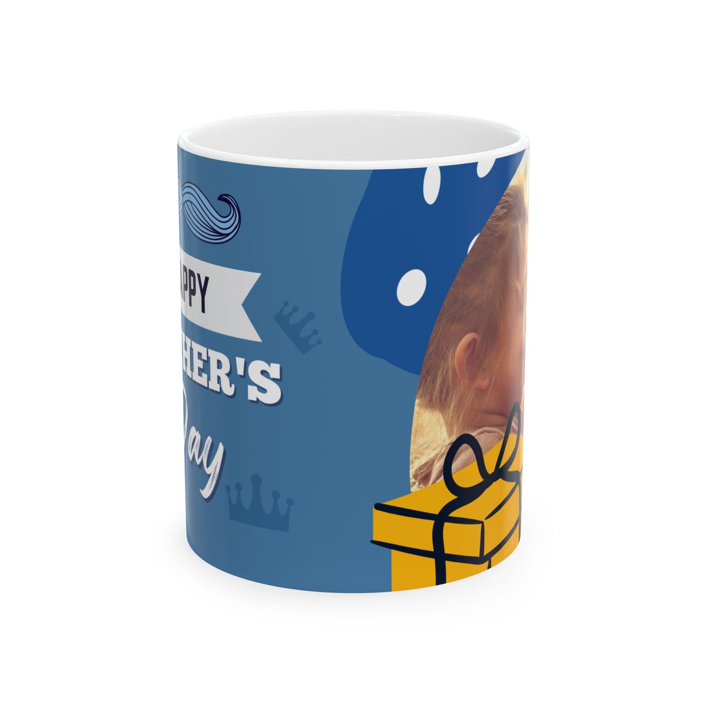 Personalized Father's Day Ceramic Mug - Custom Photo Gift for Dad, Unique Coffee Cup, Special Occasion Present, Gift for Him - 14027