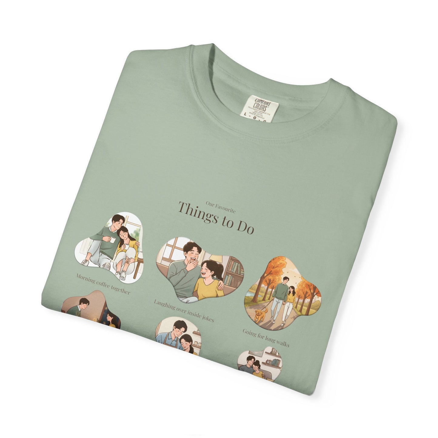 Our Favourite Things to Do Together – Personalised Valentine’s Illustration T-Shirt Gift - 14721