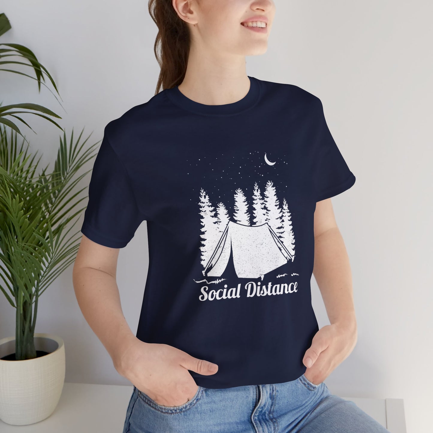 Camping: Social Distance - Unisex Jersey Short Sleeve Tee