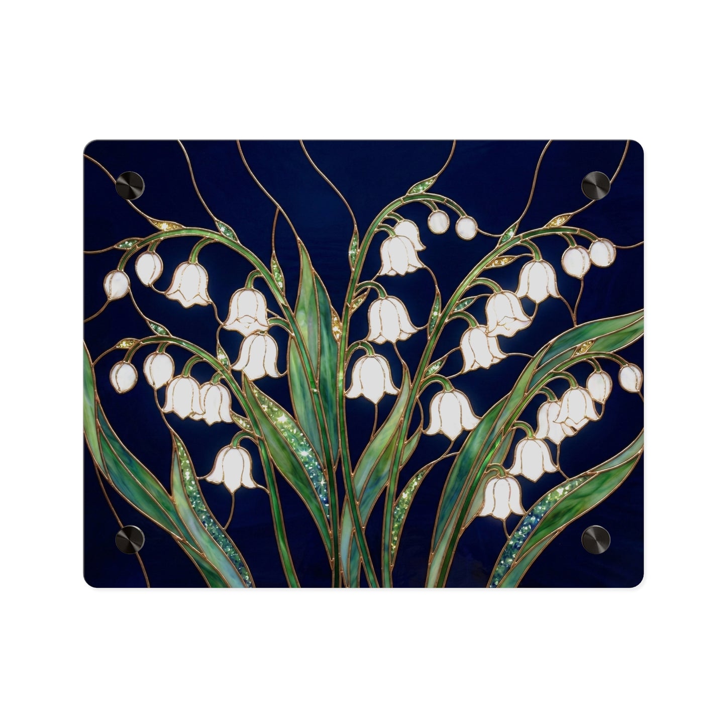 Lily of the Valley Acrylic Wall Art Panel — Botanical Floral Home Decor - 14603