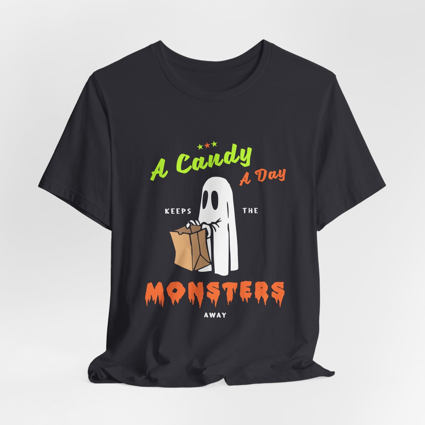 Halloween: A Candy Day Keeps The Monsters Away - Unisex Jersey Short Sleeve Tee - 12663