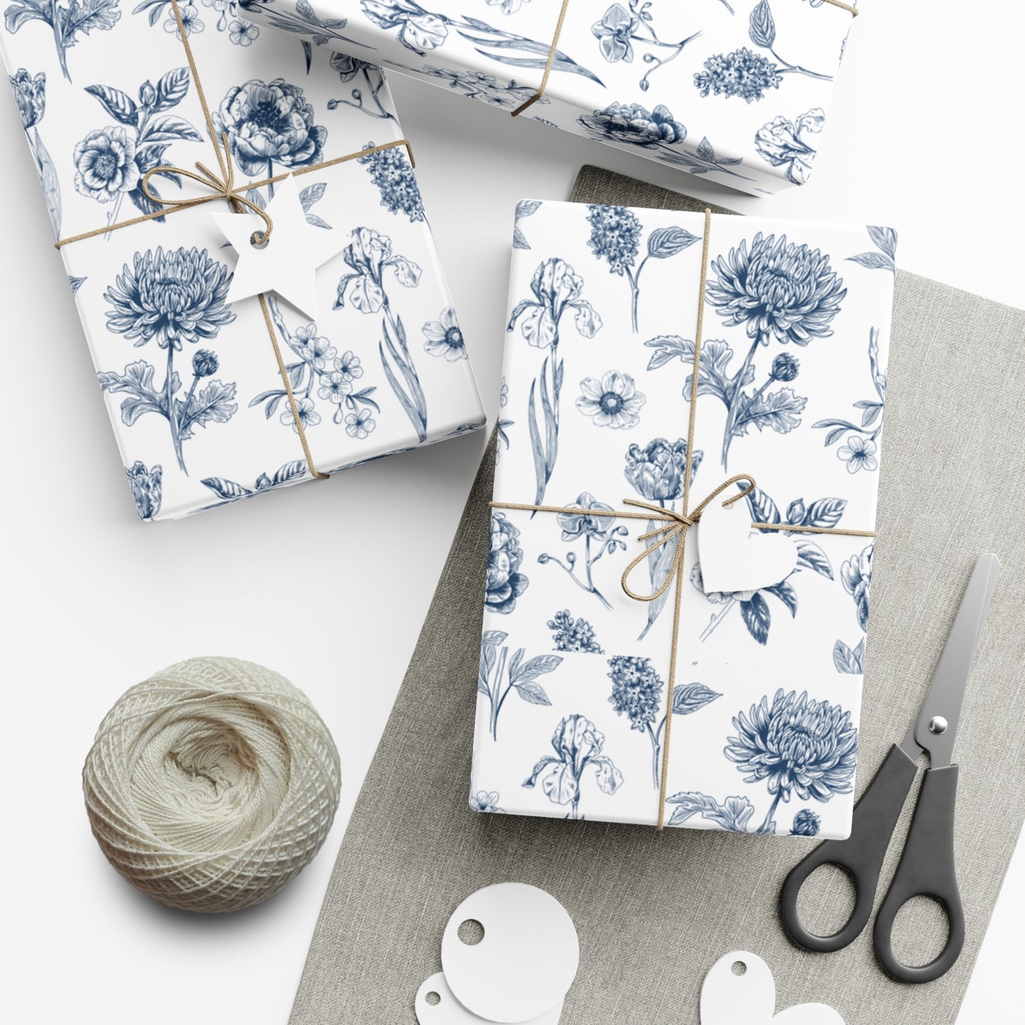 Blue Flowers - Gift Wrap Papers - 10313