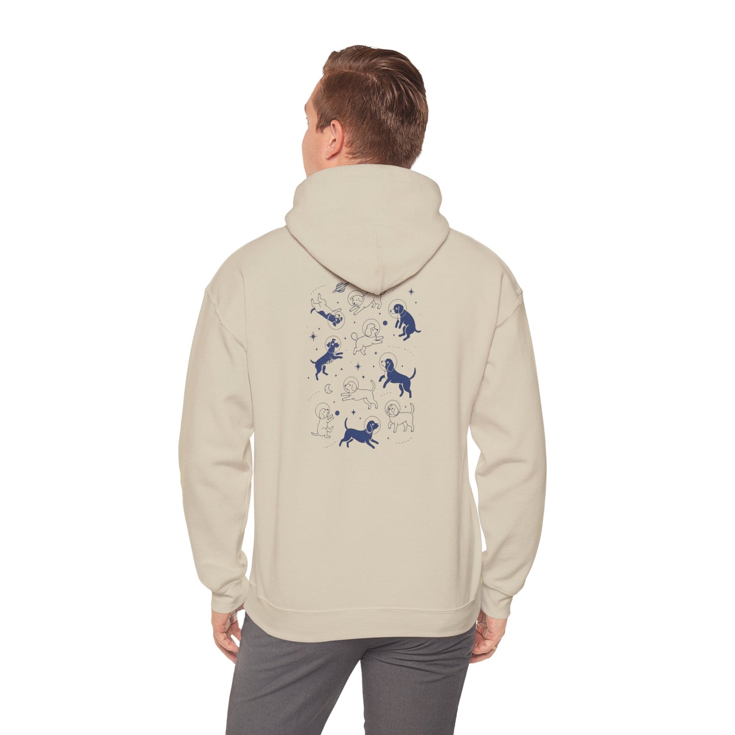 Dog in Space Hoodie – Space Puppy Graphic Hooded Sweatshirt, Unisex Heavy Blend™ - 14679