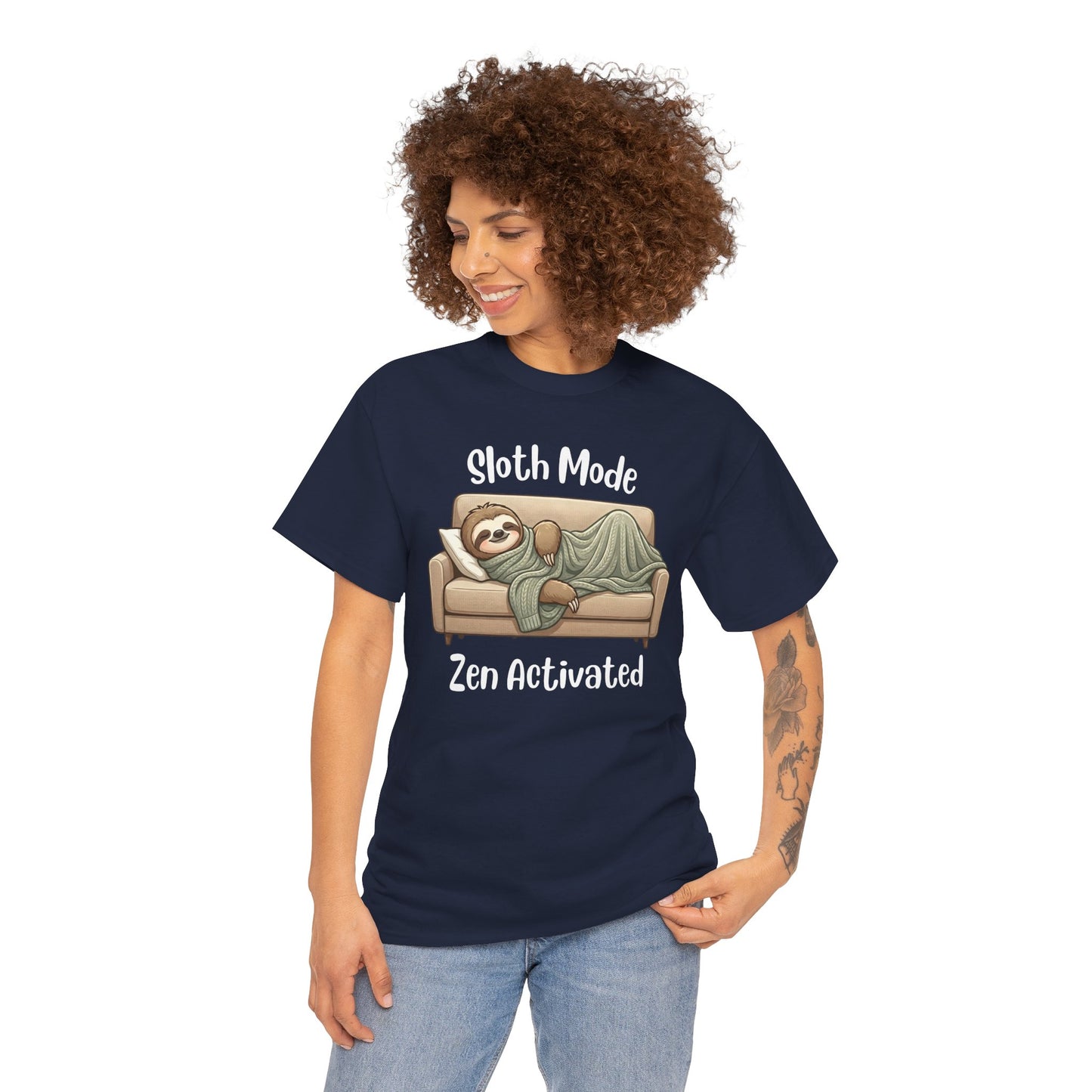 Funny Sloth T-Shirt – “Sloth Mode, Zen Activated” Cute Relaxing Tee - 14844