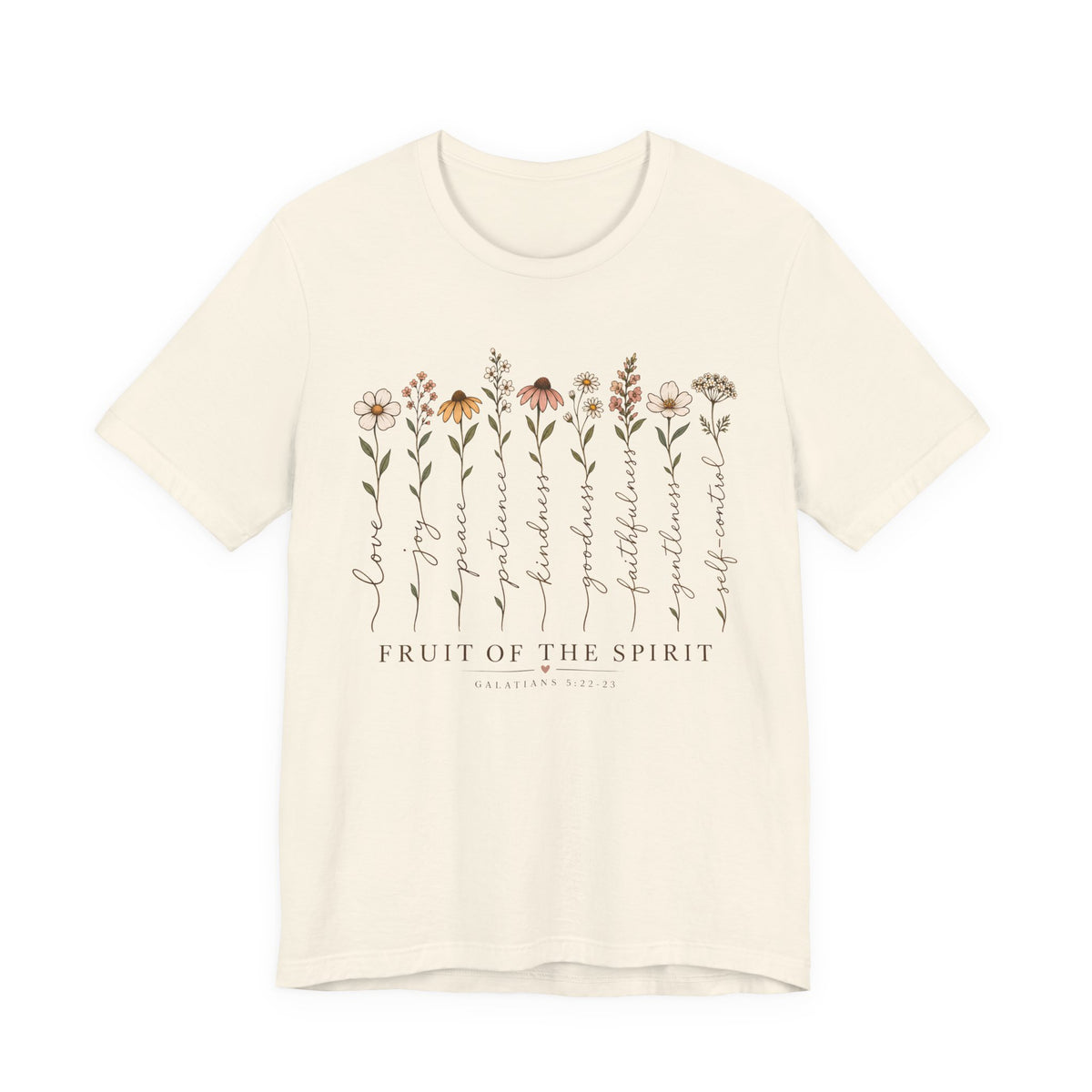 Fruit of the Spirit Floral T-Shirt,  Christian Faith Scripture Tee - 14984