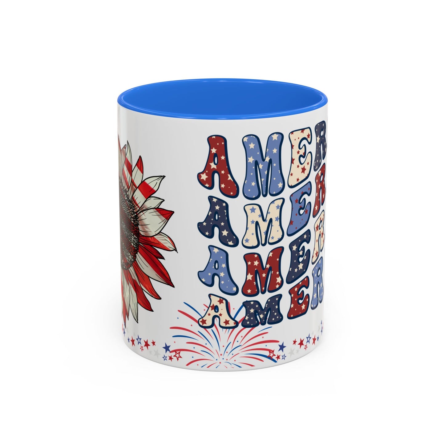 July 4, Red & Blue, Colorful Mugs, 11oz - 10590