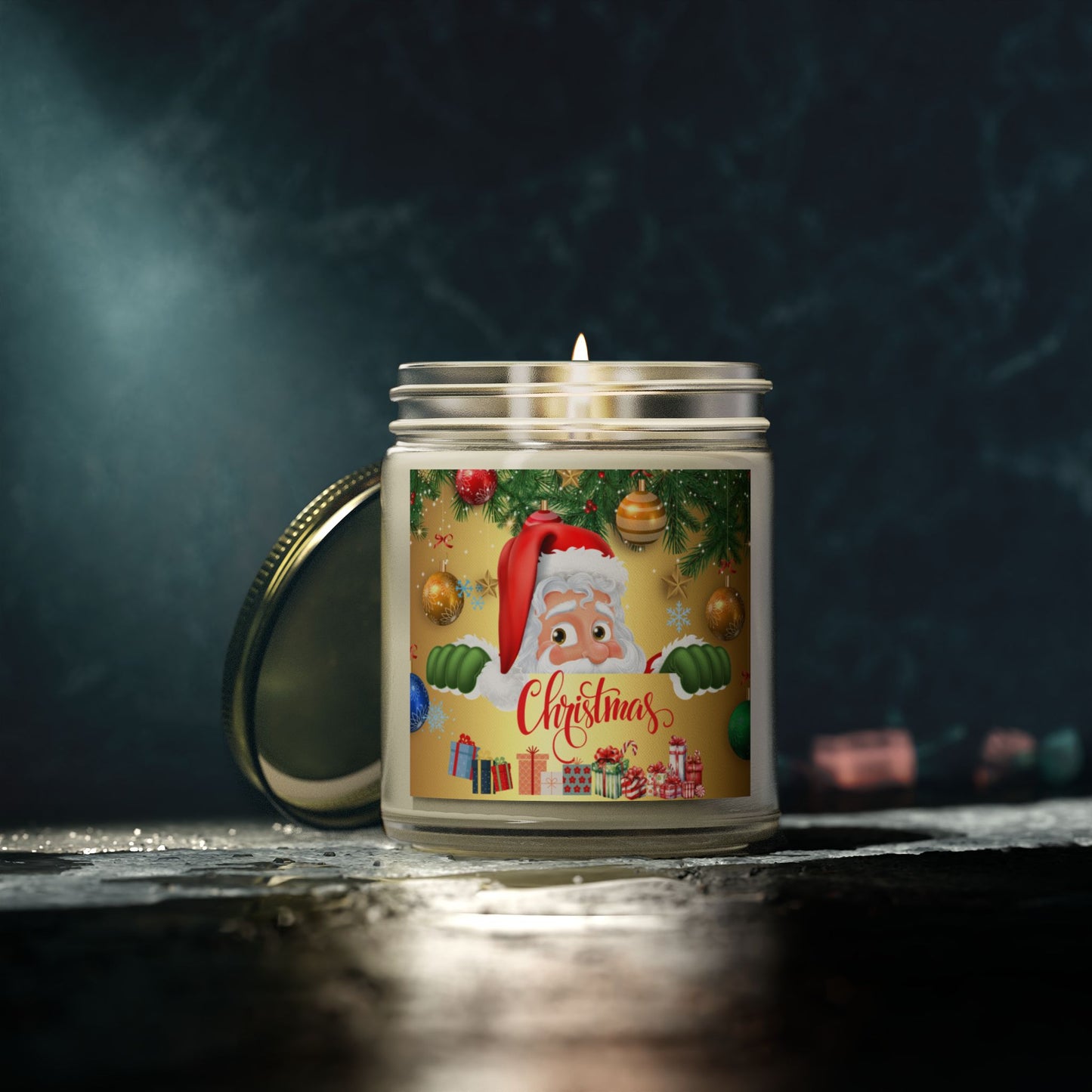 Christmas, Santa - Scented Candles, Coconut Apricot Wax (4oz, 9oz)