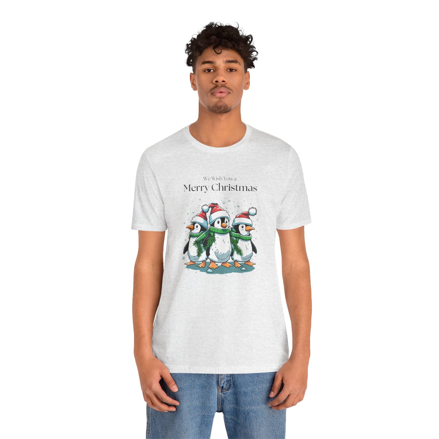 Penguins, We Wish You A Merry Christmas - Unisex Jersey Short Sleeve Tee - 10198