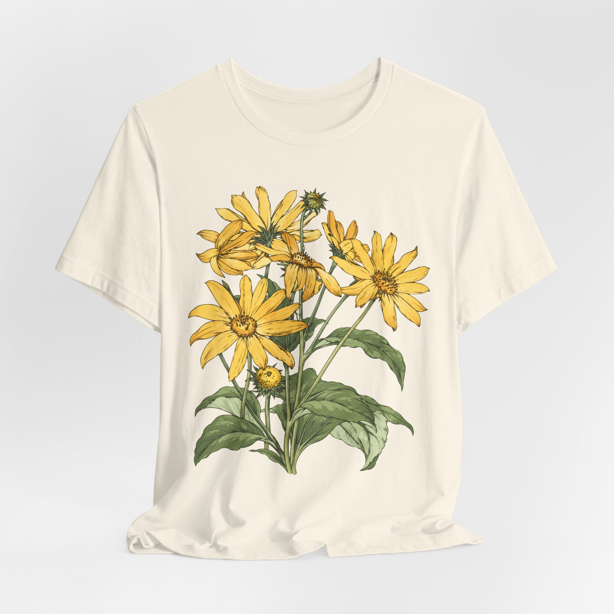 Yellow Daisy Botanical T-Shirt, Vintage Floral Garden Tee - 14503