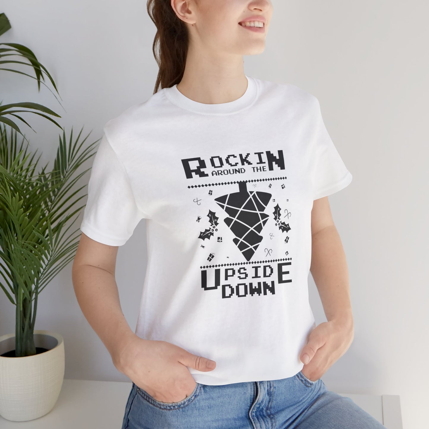 Christmas: Rocking Around The Tree Upside Down - Unisex Jersey Short Sleeve Tee