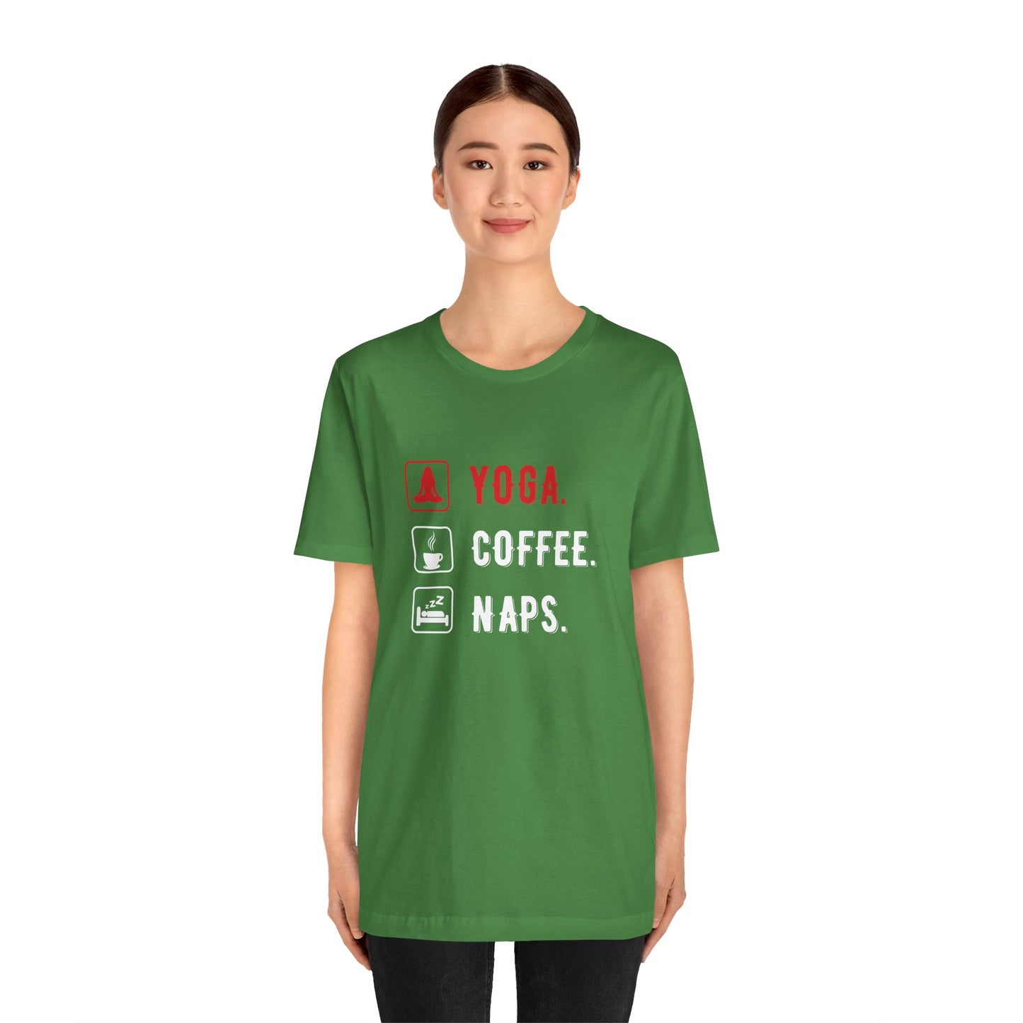 Yoga Coffee Naps - Unisex Jersey Short Sleeve Tee - 12159