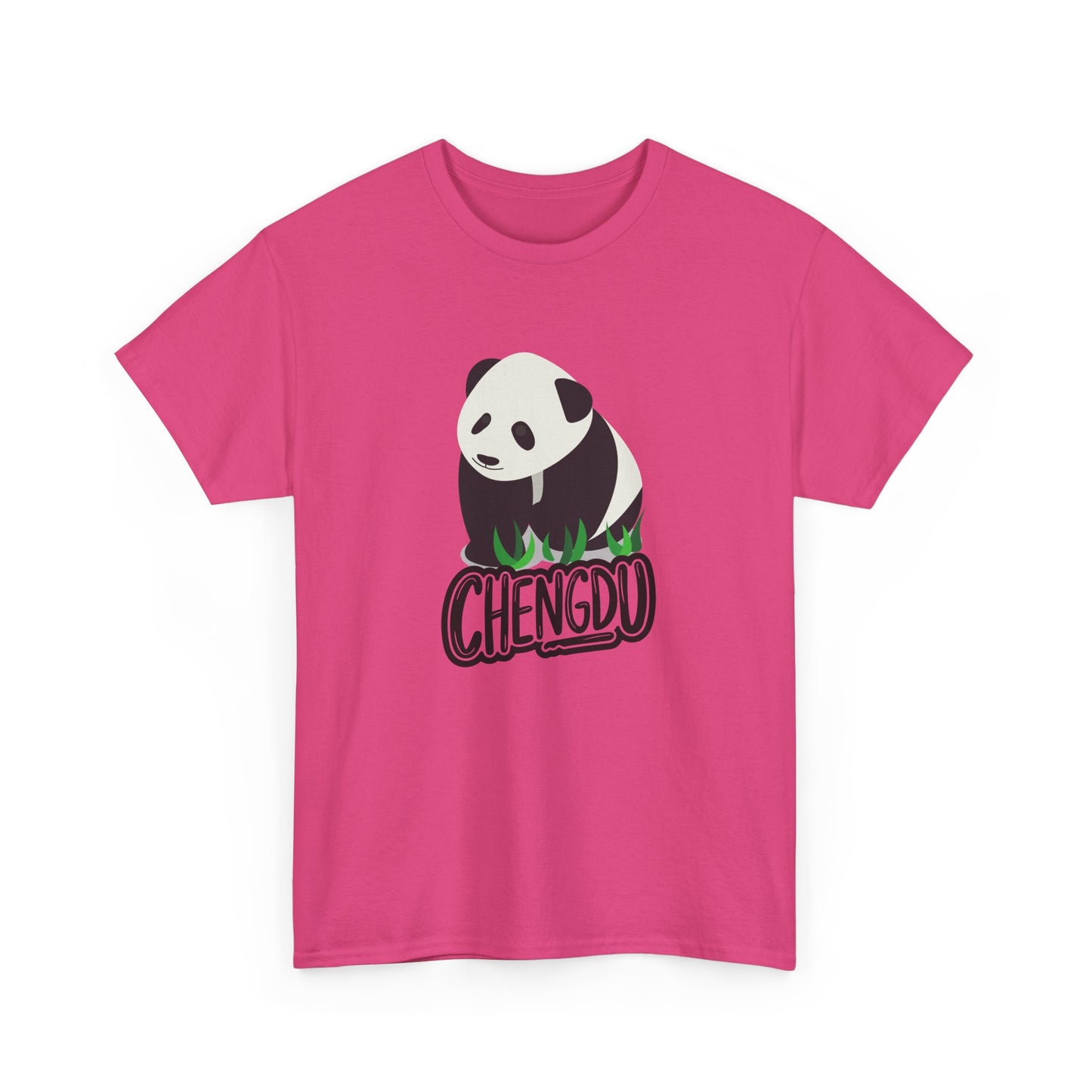 Chengdu Panda Unisex Heavy Cotton Tee - Cozy and Fun Graphic Tee for Animal Lovers - 12206