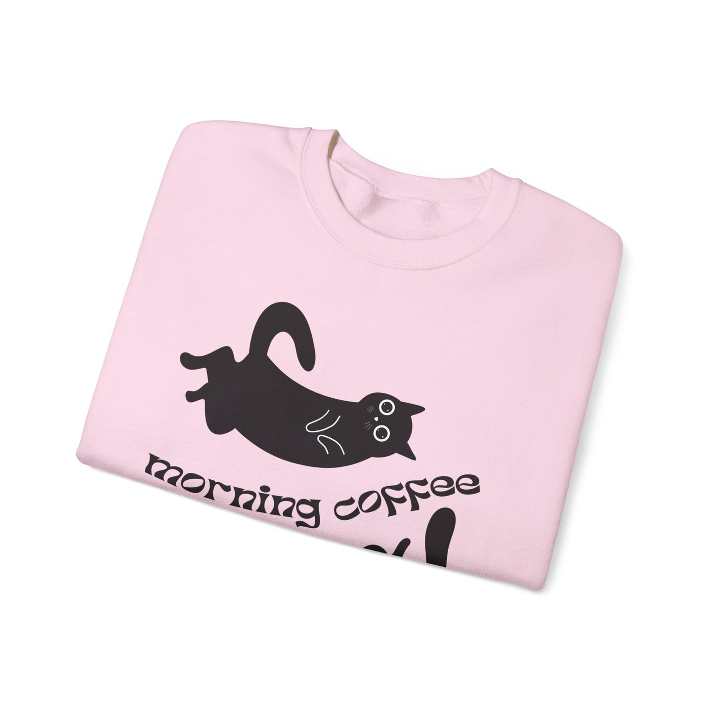 Black Cats, Morning Coffee - Unisex Heavy Blend™ Crewneck Sweatshirt - 11325