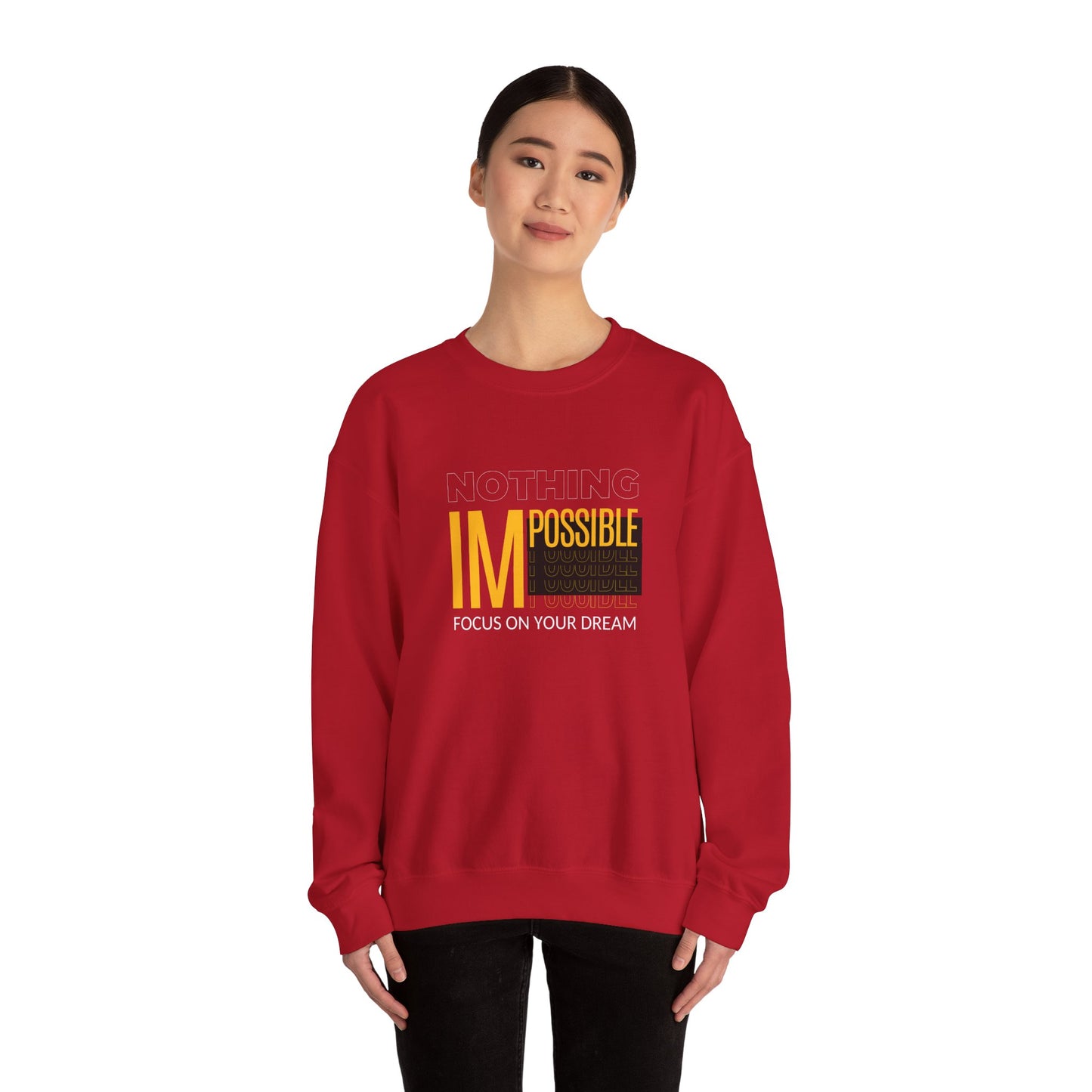 Nothing Impossible, Focus On Your Dream - Unisex Heavy Blend™ Crewneck Sweatshirt