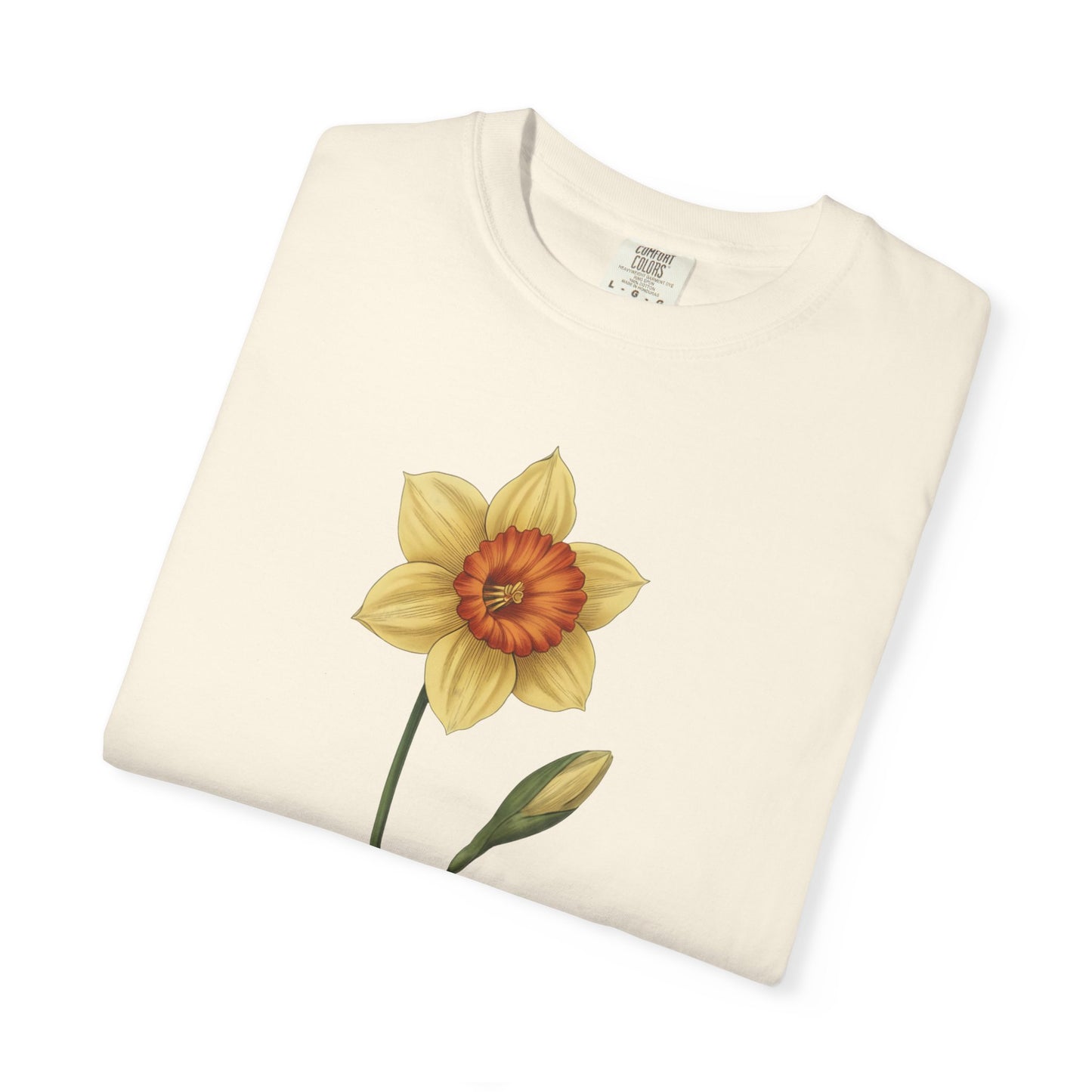 March Birth Flower T-Shirt – Daffodil Floral Birthday Tee for Women - 14793