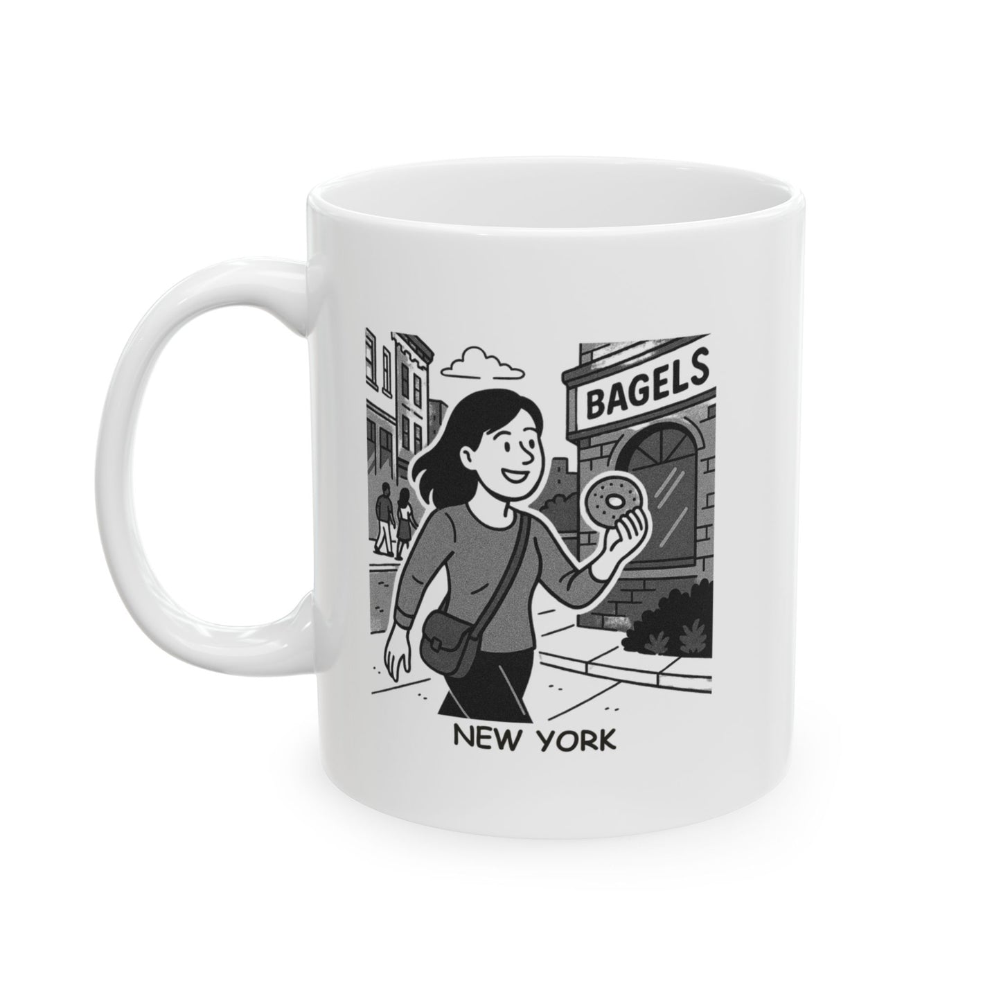 "New York: Where we make a 10-minute walk take 45 minutes… but it’s worth it for the bagel." Ceramic Mug - 12837
