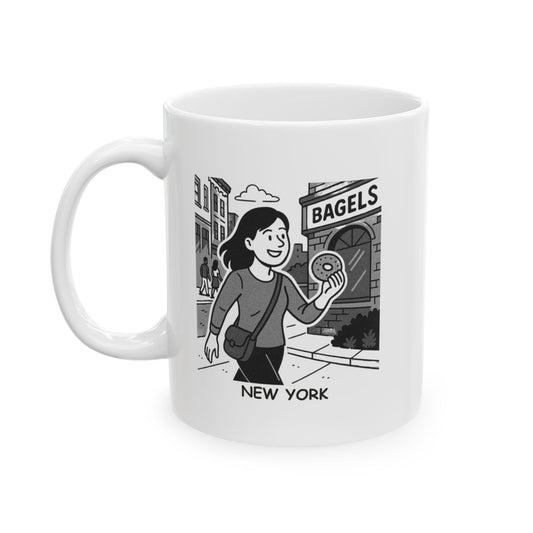 "New York: Where we make a 10-minute walk take 45 minutes… but it’s worth it for the bagel." Ceramic Mug - 12837
