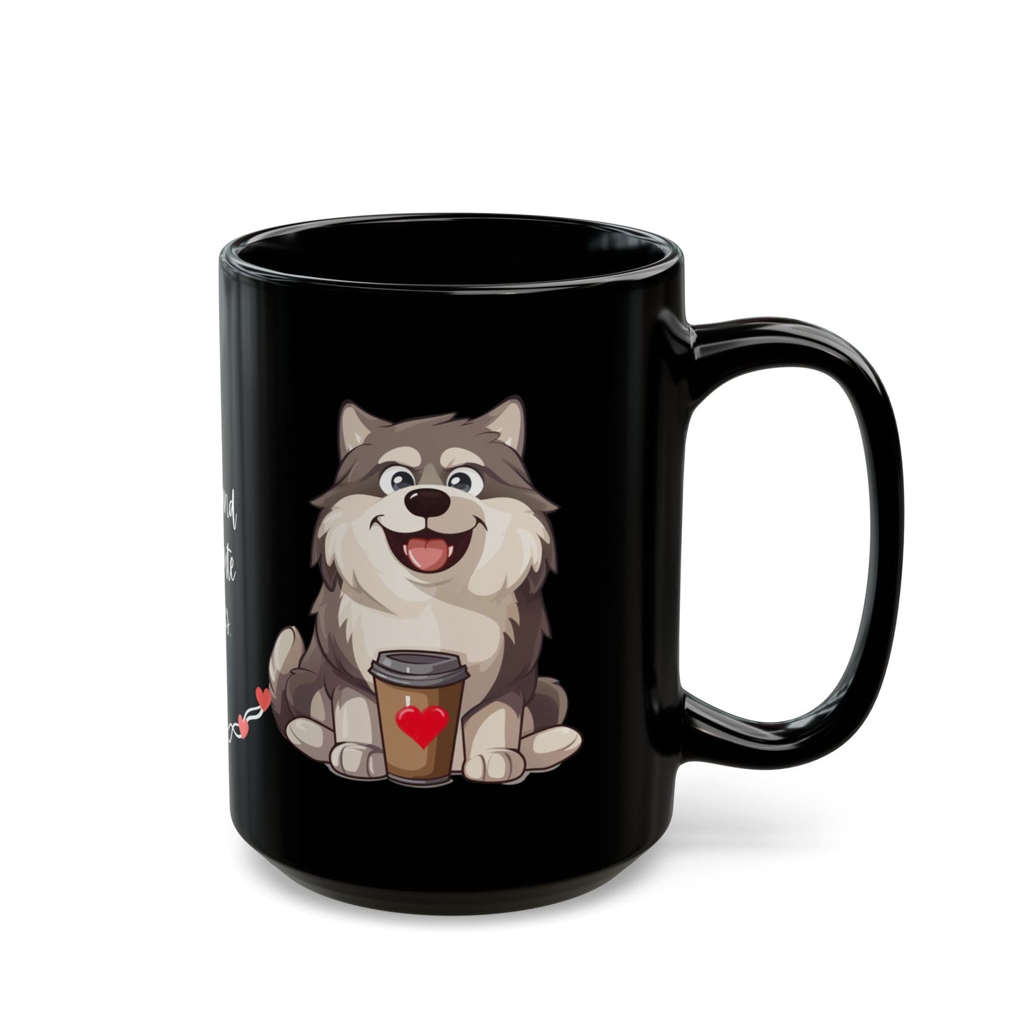 Coffee and Malamute Cuddles - Black Mug (11oz, 15oz) - 10650