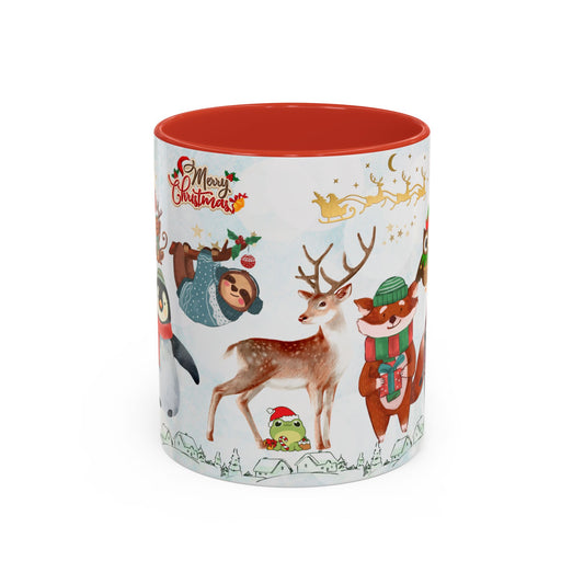 Merry Christmas, Animals - Accent Coffee Mug (11, 15oz)