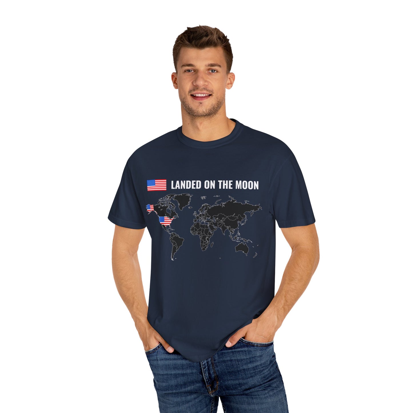 USA, Moon Landing Unisex T-Shirt | Vintage Space Vibe, July 4th - 13735