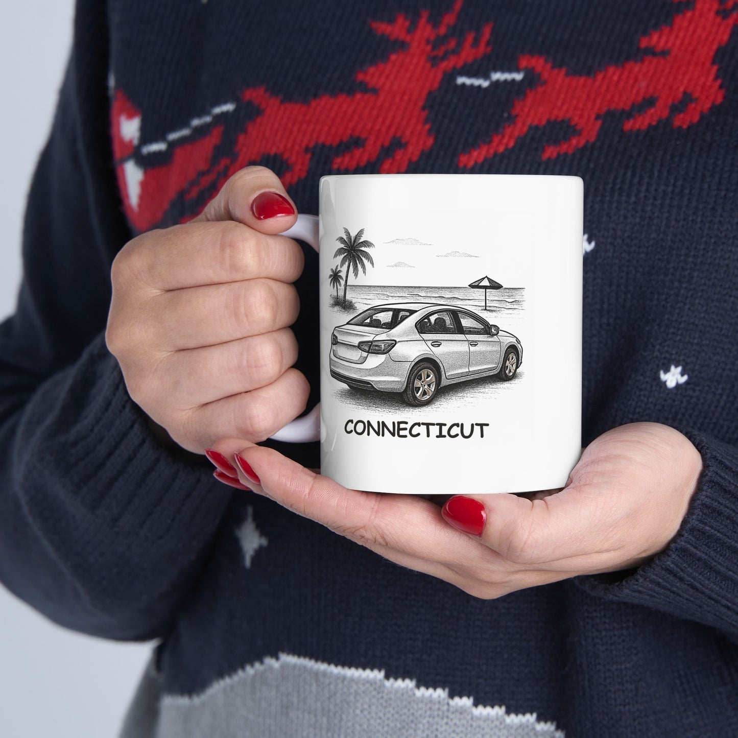 "Connecticut: Where the best beach is the one that’s closest to the car." Ceramic Mug - 13879