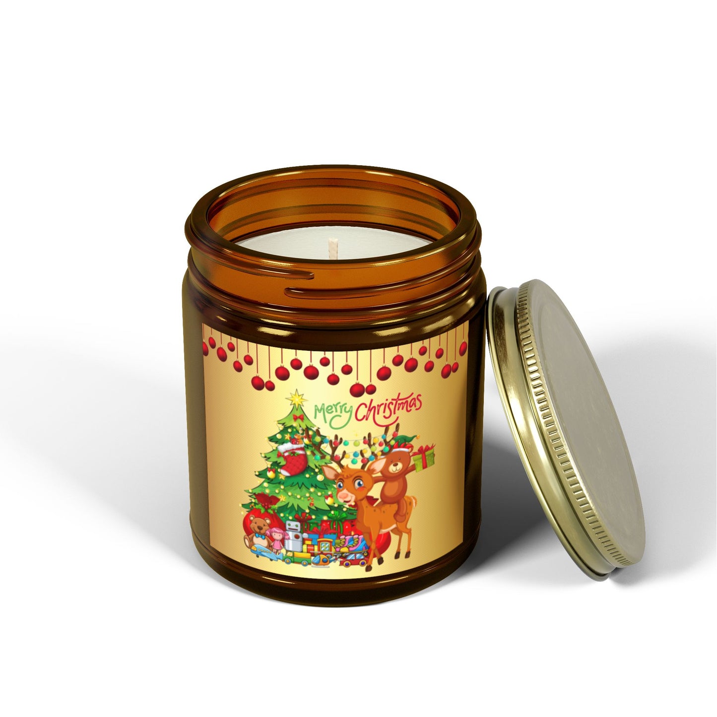 Merry Christmas - Scented Candles, Coconut Apricot Wax (4oz, 9oz)