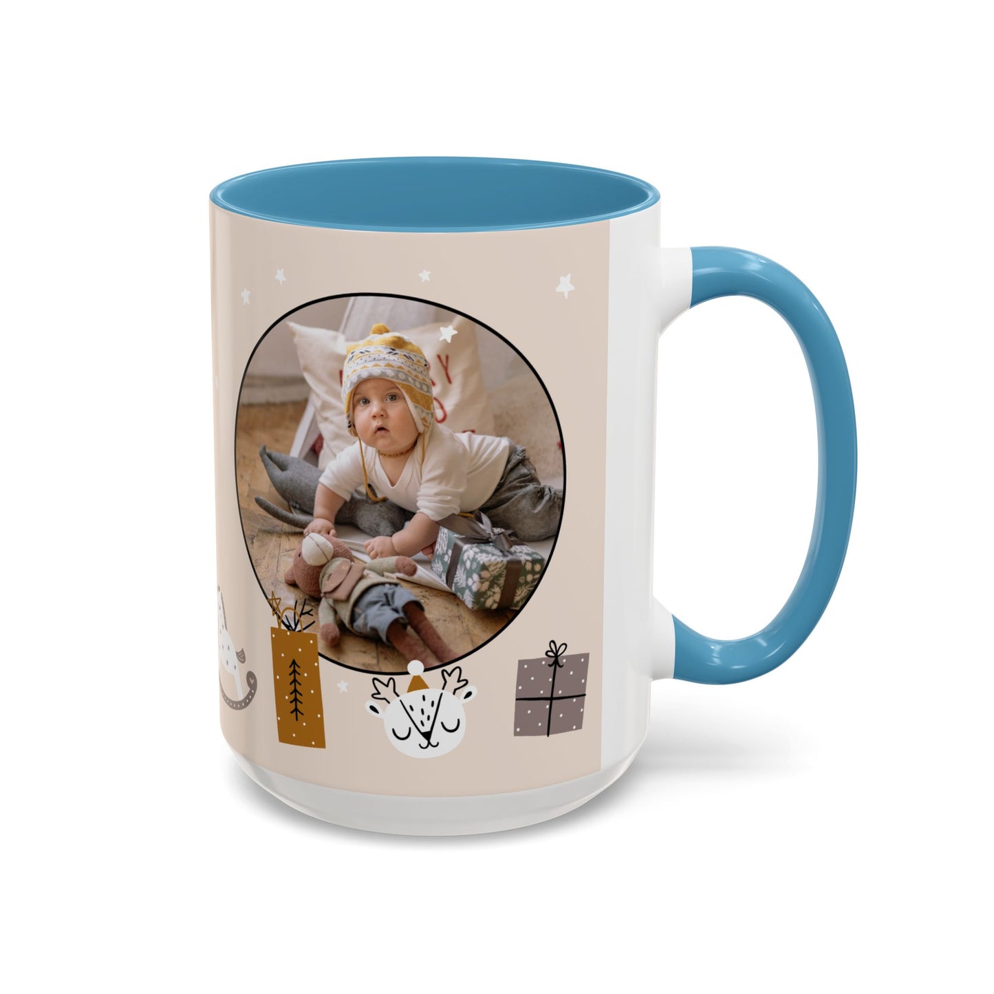 My First Christmas, Customizable - Accent Coffee Mug (11, 15oz) - 10860