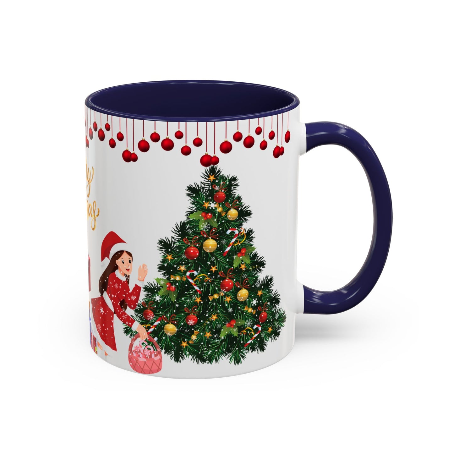 Merry Christmas - Accent Coffee Mug (11, 15oz)