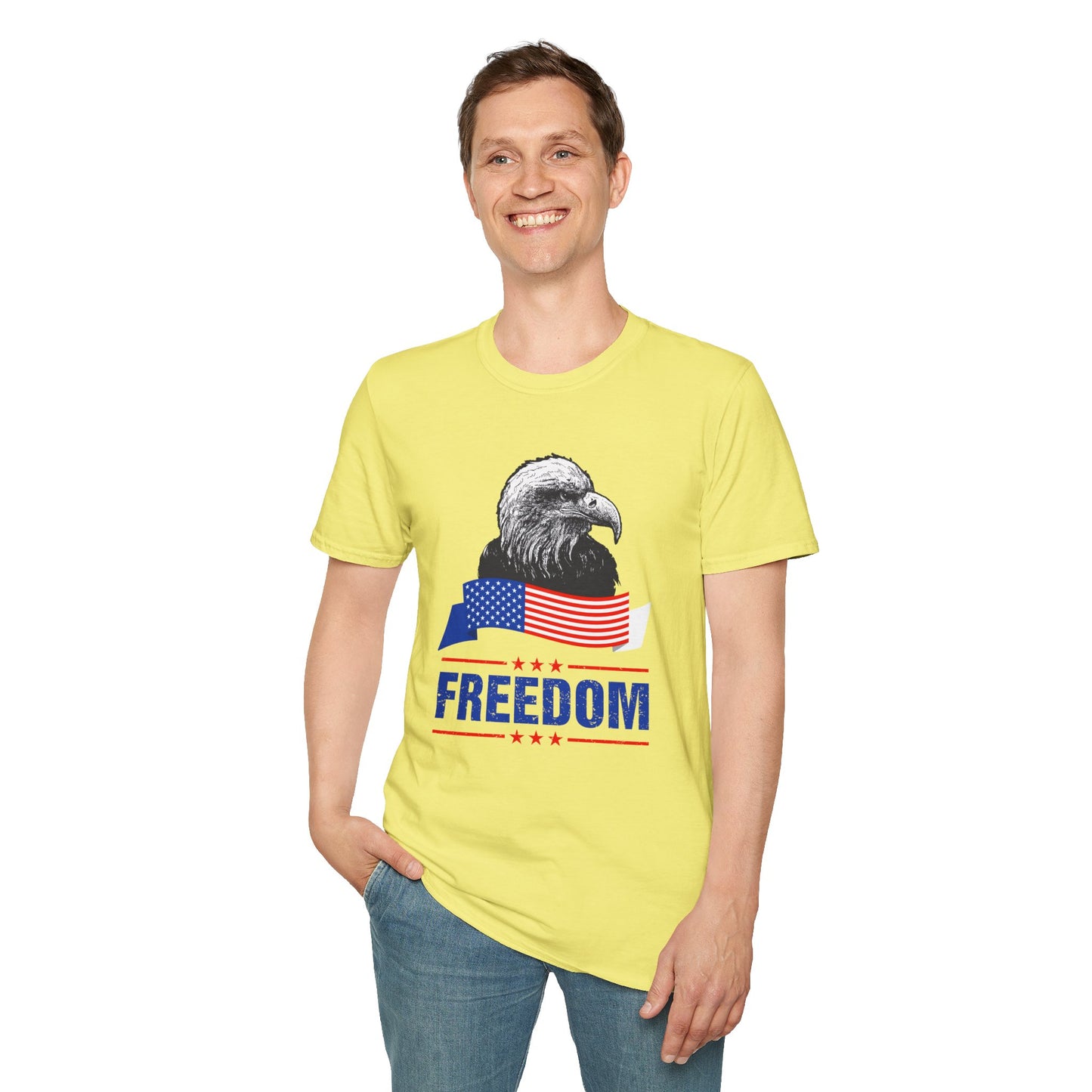 Eagle Freedom T-Shirt - Patriotic Tee for Independence Day, Memorial Day, Veteran's Day, Casual Wear, Gift for Freedom Lovers - 13738