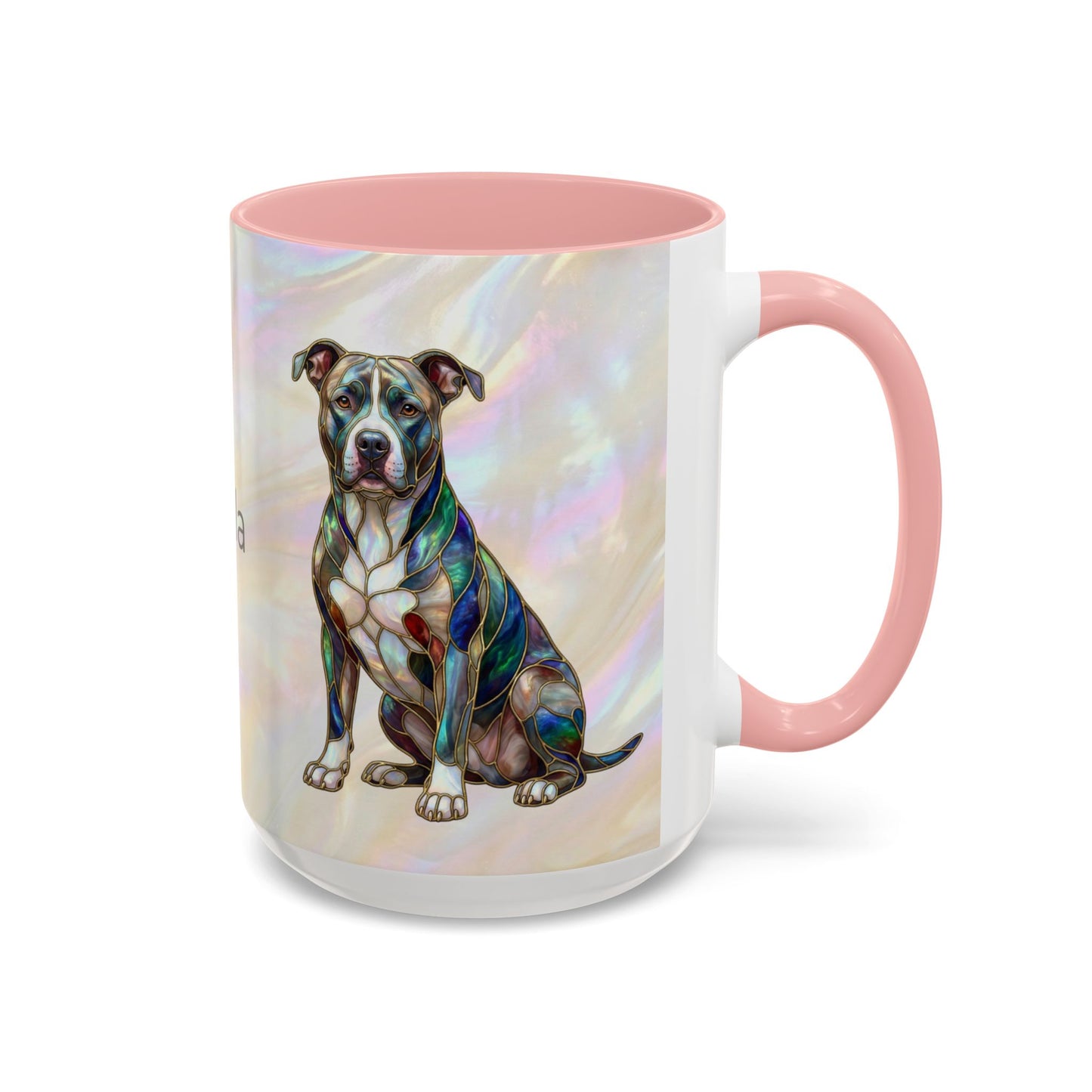Pitbull Dog Accent Coffee Mug — Stained Glass Design (11/15oz) - 14536
