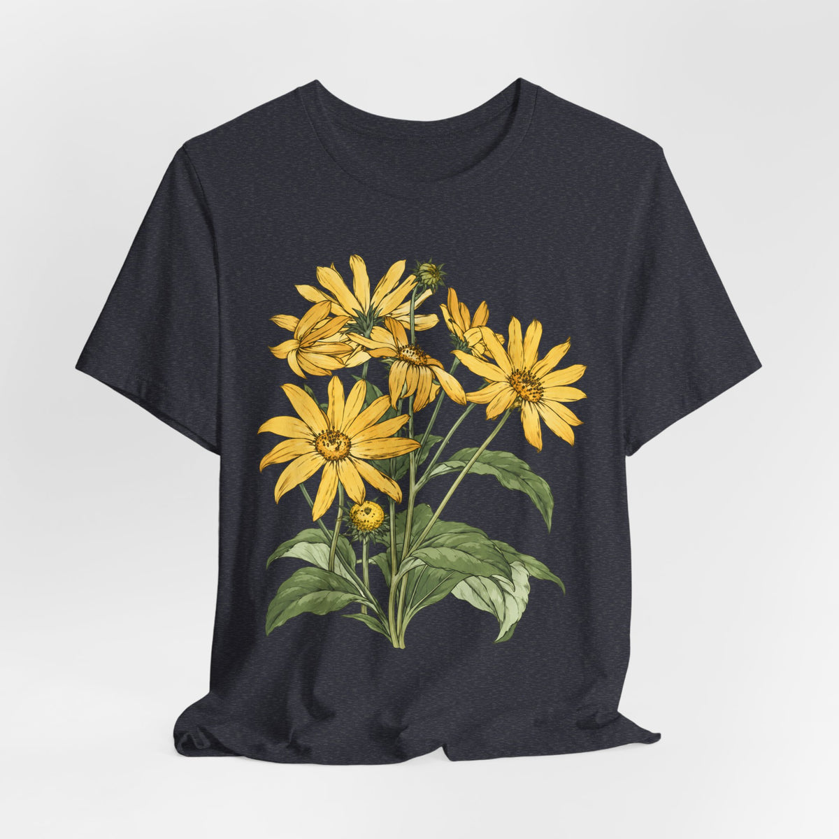 Yellow Daisy Botanical T-Shirt, Vintage Floral Garden Tee - 14503