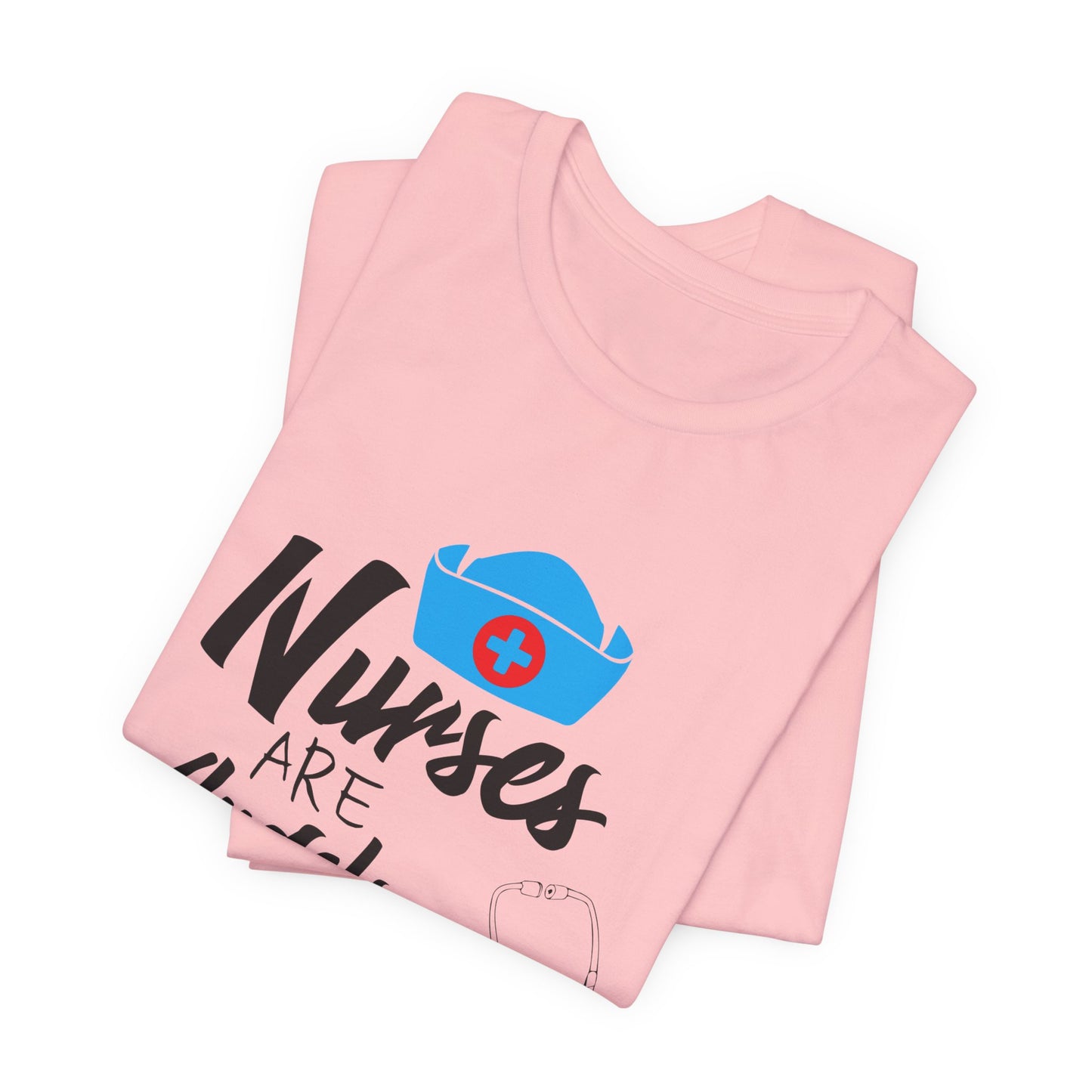 Nurses Are Angels With Stethoscopes - Unisex Jersey Short Sleeve Tee - 13354