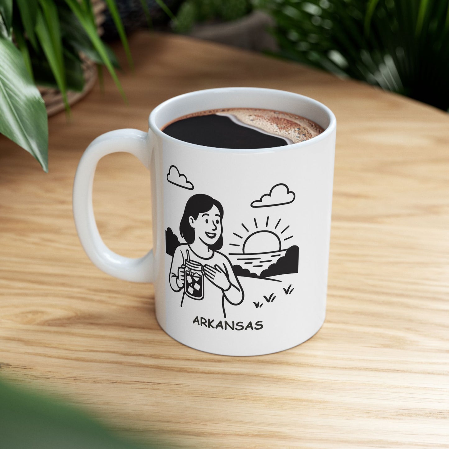 "In Arkansas, we believe in sweet tea, sweet talk, and sweet sunsets." Ceramic Mug -13326