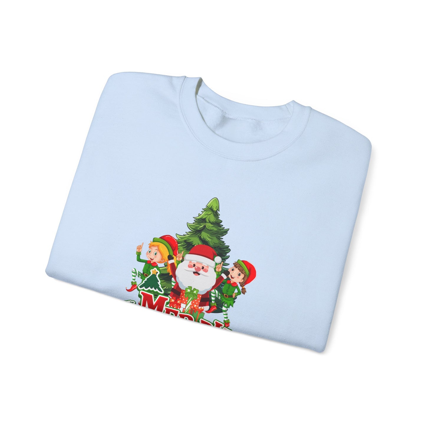 Santa & Elves, Merry Christmas - Unisex Heavy Blend™ Crewneck Sweatshirt - 10545