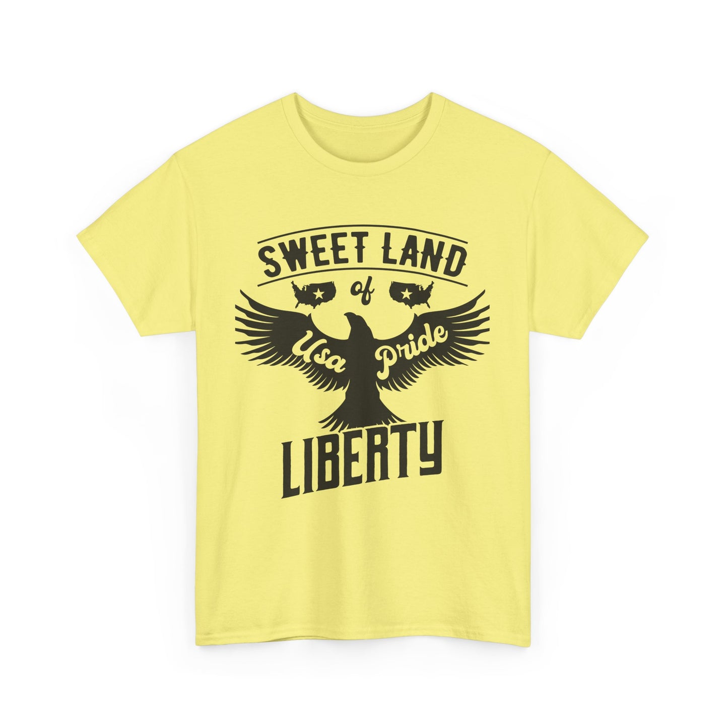Sweet Land of Liberty Design, Unisex Heavy Cotton Tee: Patriotic T-shirt, Gift for Freedom Lovers, Casual Wear, Independence Day Shirt - 13492