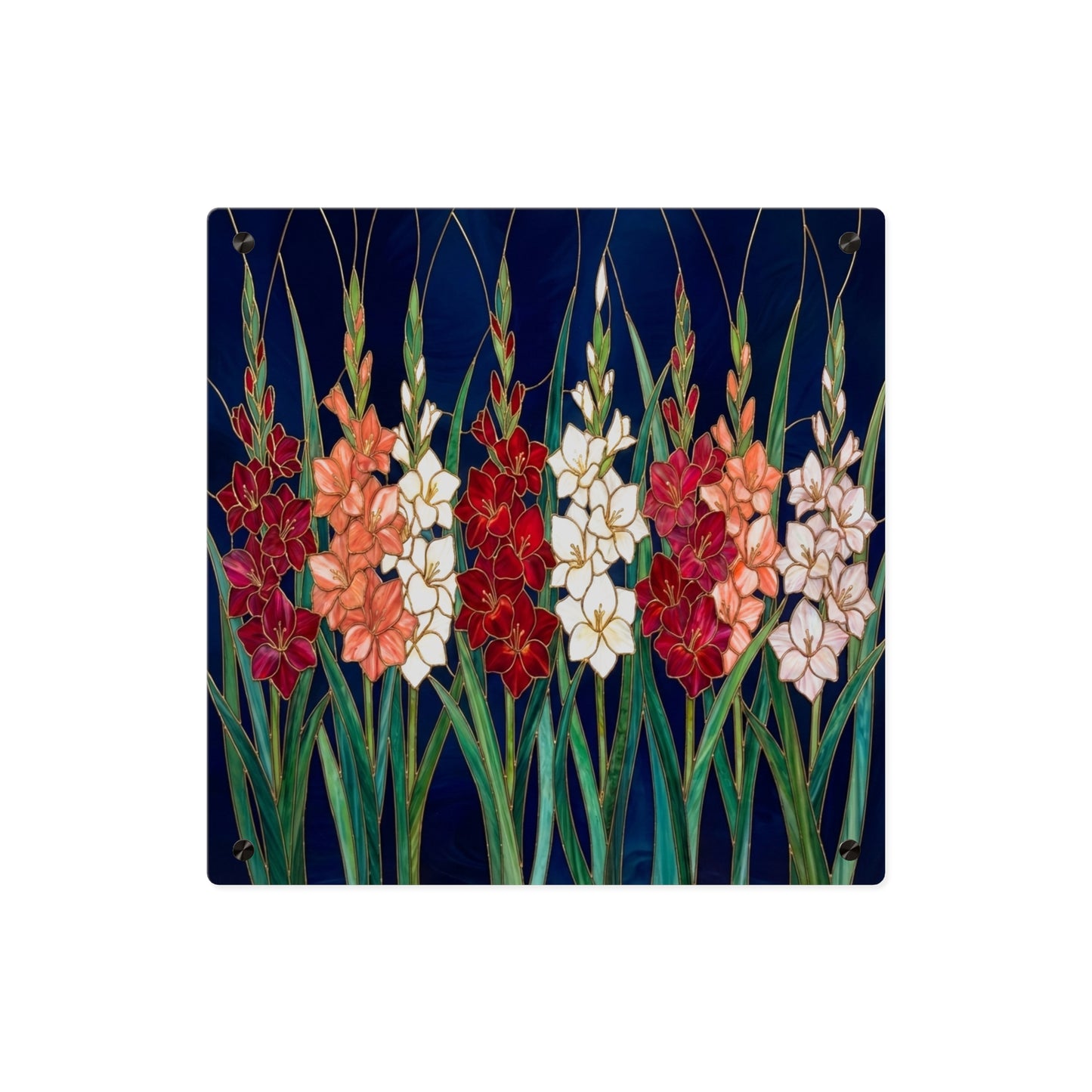 Gladiolus Floral Acrylic Wall Art Panel – Elegant Garden Blooms Home Decor - 14606