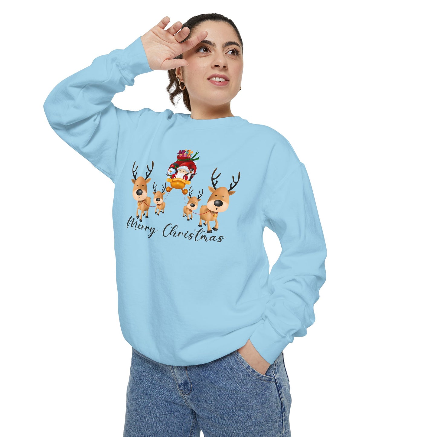 Reindeers - Unisex Garment-Dyed Sweatshirt - 10010